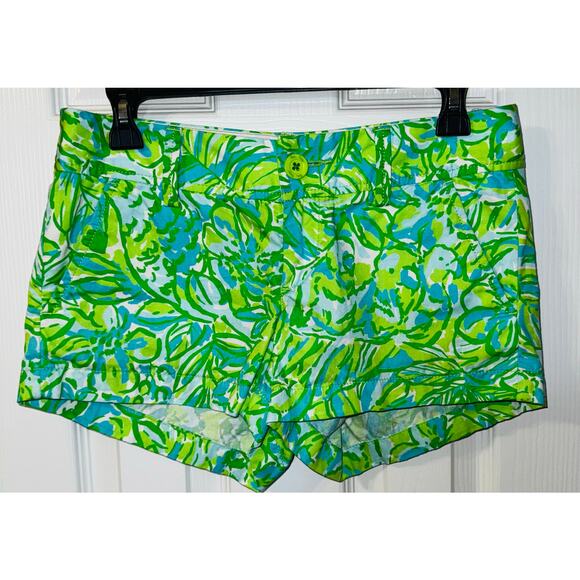 Lilly Pulitzer Walsh Shorts in Fresh Citrus Green Parrot‎ size 0 Excellent - Picture 1 of 5